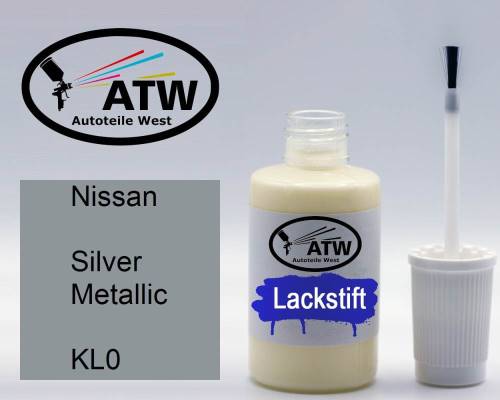 Nissan, Silver Metallic, KL0: 20ml Lackstift, von ATW Autoteile West.